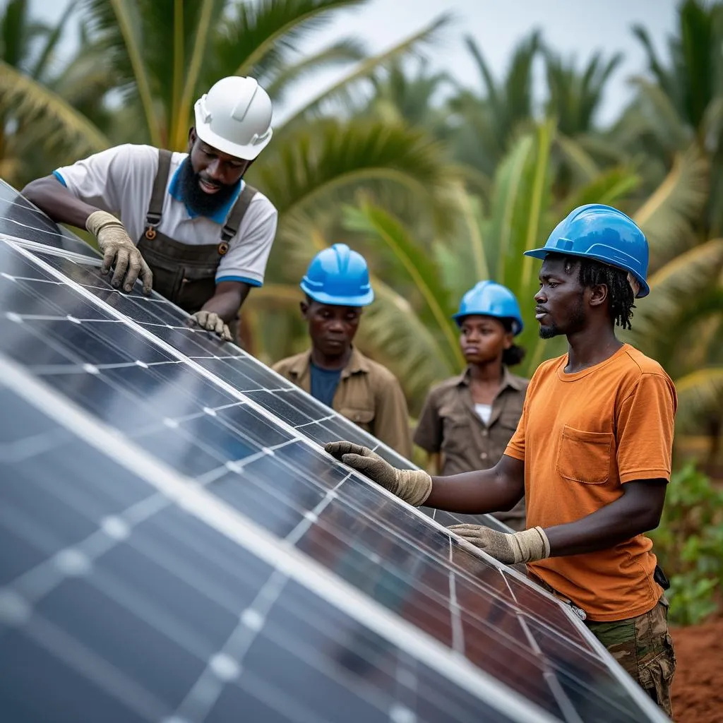 Solar panel installation funded by GhanaInvest
